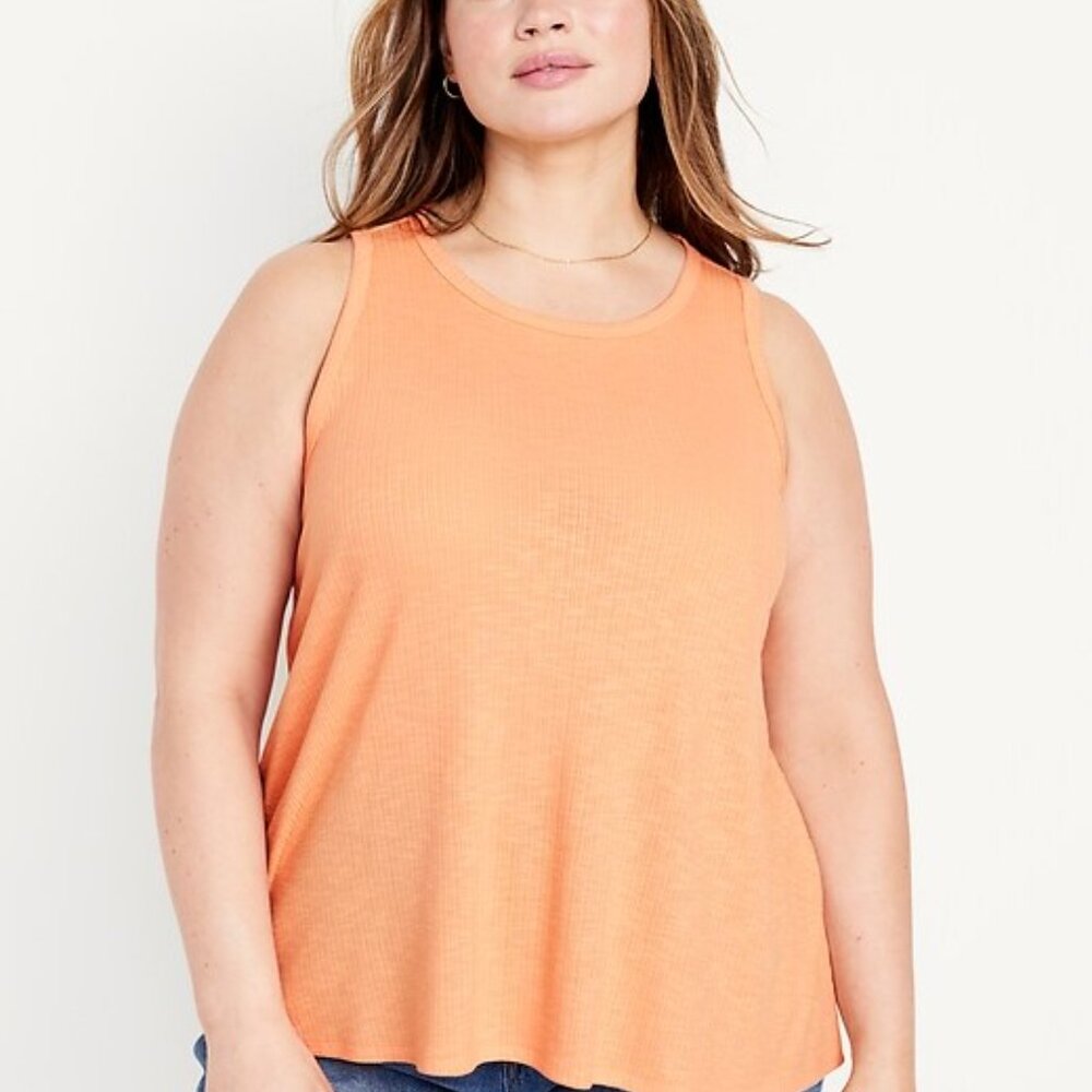 Old Navy Plus Size Orange Luxe Ribbed Sleeveless Flowy Top Size 2X NWT